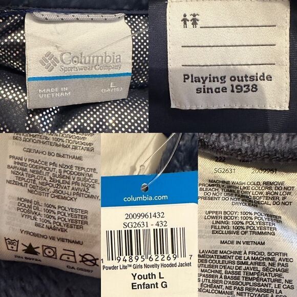 Columbia Winter Snow Powder Lite Omni Heat Thermarator Insulated hooded jacket L - Picture 12 of 15